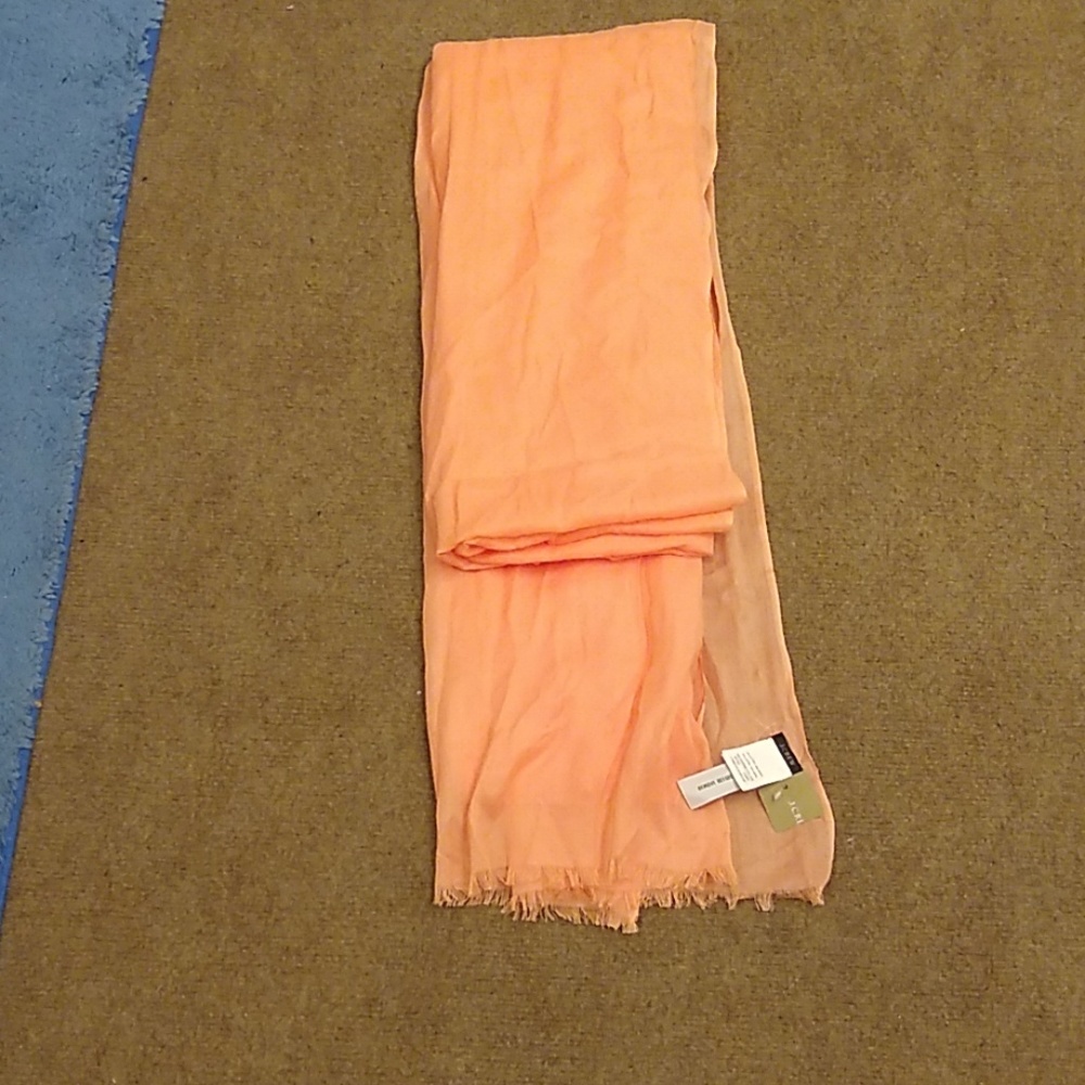 NWT J. Crew Peach Scarf Wrap with Fringe